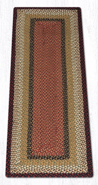 C-019 Burgundy & Mustard Braided Rug - Oblong - Ozark Cabin Décor, LLC