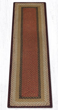 C-019 Burgundy & Mustard Braided Rug - Oblong - Ozark Cabin Décor, LLC