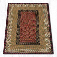 C-019 Burgundy & Mustard Braided Rug - Oblong - Ozark Cabin Décor, LLC