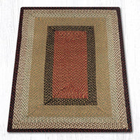 C-019 Burgundy & Mustard Braided Rug - Oblong - Ozark Cabin Décor, LLC