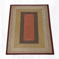 C-019 Burgundy & Mustard Braided Rug - Oblong - Ozark Cabin Décor, LLC