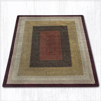 C-019 Burgundy & Mustard Braided Rug - Oblong - Ozark Cabin Décor, LLC