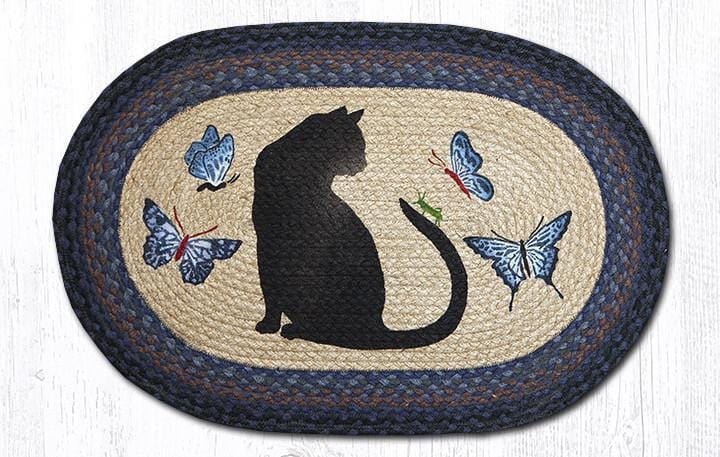 OP-100 Cat/Grasshopper Oval Braided Rug - Ozark Cabin Décor, LLC