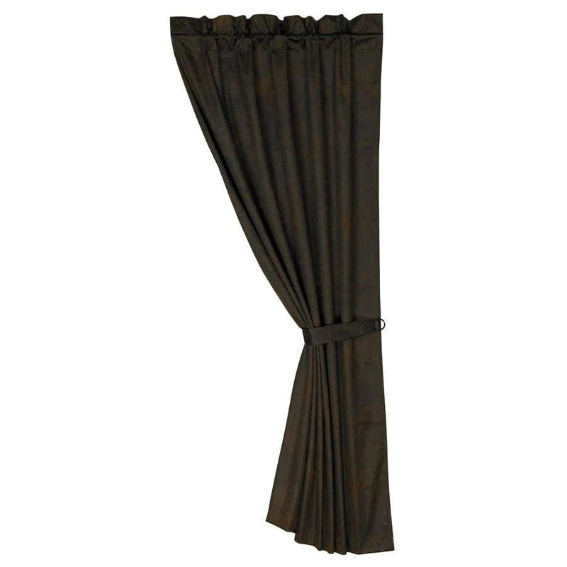 Chocolate Faux Leather Single Panel Curtain - Ozark Cabin Décor, LLC