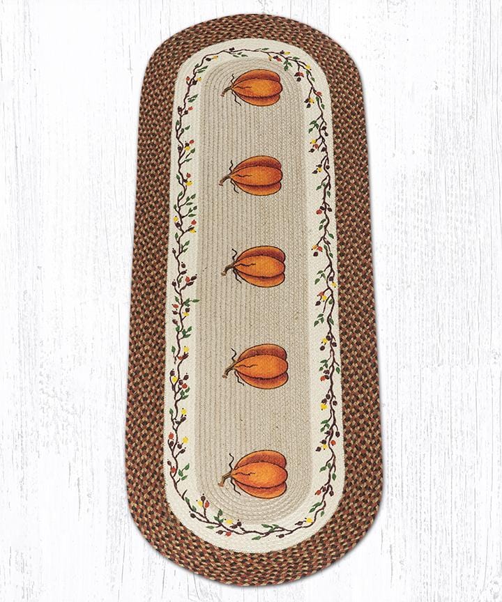 Harvest Pumpkin Oval Braided Rug - Ozark Cabin Décor, LLC