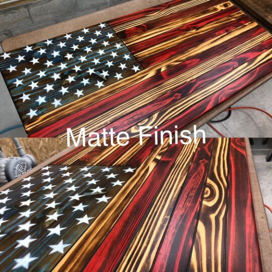 91123-E Rustic Handcrafted Wooden American Flag - Engraved/Painted Stars - Ozark Cabin Décor, LLC