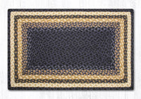 C-079 Light/Dark Blue & Mustard Braided Rug - Oblong - Ozark Cabin Décor, LLC