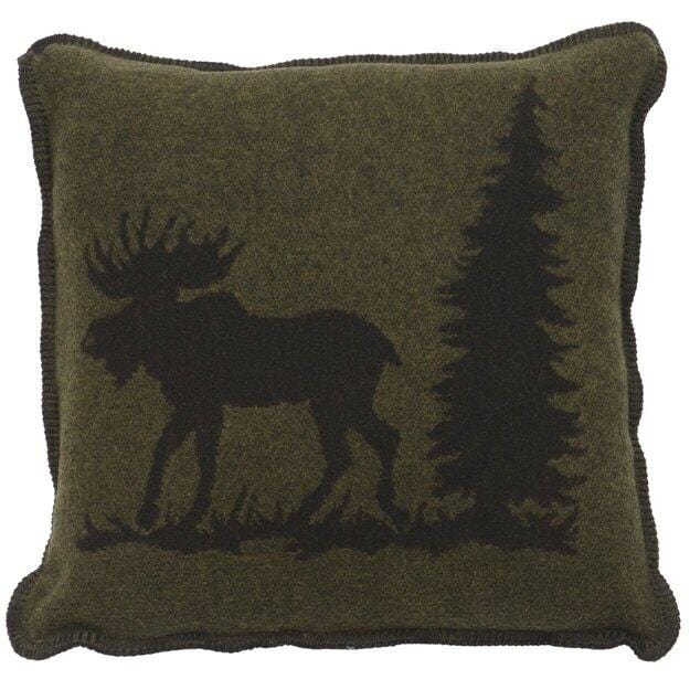 WD27070 20" x 20" Wooded River Soft, Warm, Italian Wool Blends Moose I Reversible Pillow