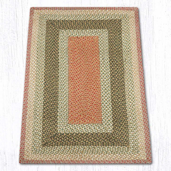 C-024 Olive, Burgundy, & Gray Braided Rug - Oblong - Ozark Cabin Décor, LLC
