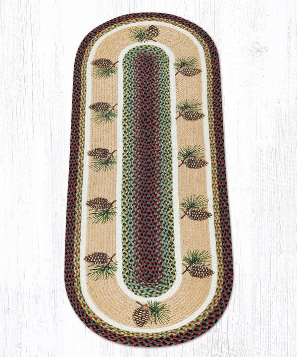 OP-081 Pinecone Braided Rug - Ozark Cabin Décor, LLC