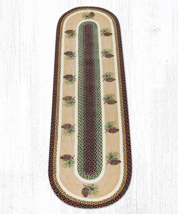 OP-081 Pinecone Braided Rug - Ozark Cabin Décor, LLC