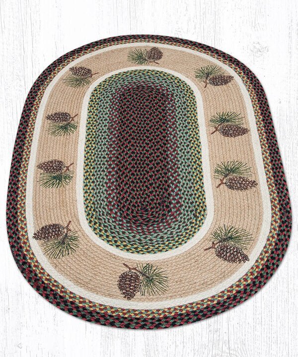 OP-081 Pinecone Braided Rug - Ozark Cabin Décor, LLC