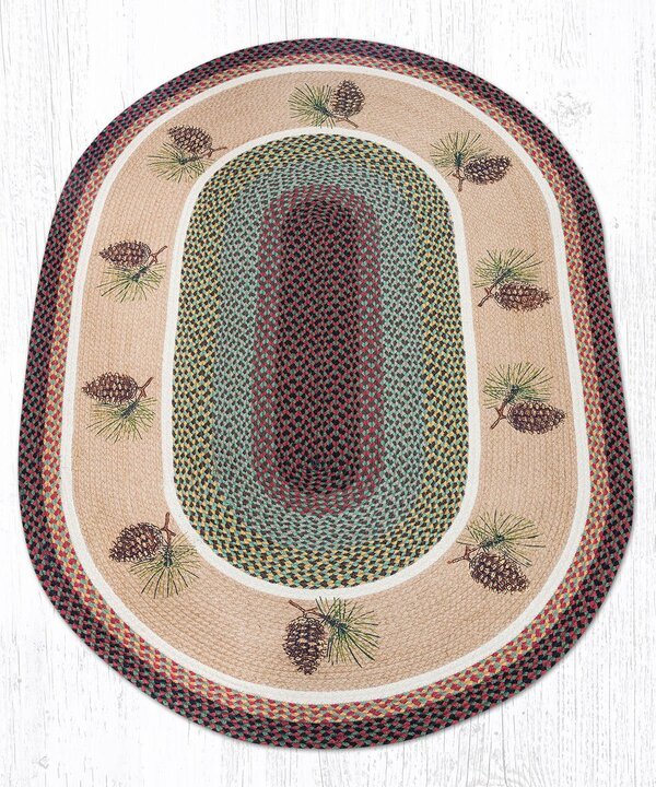 OP-081 Pinecone Braided Rug - Ozark Cabin Décor, LLC