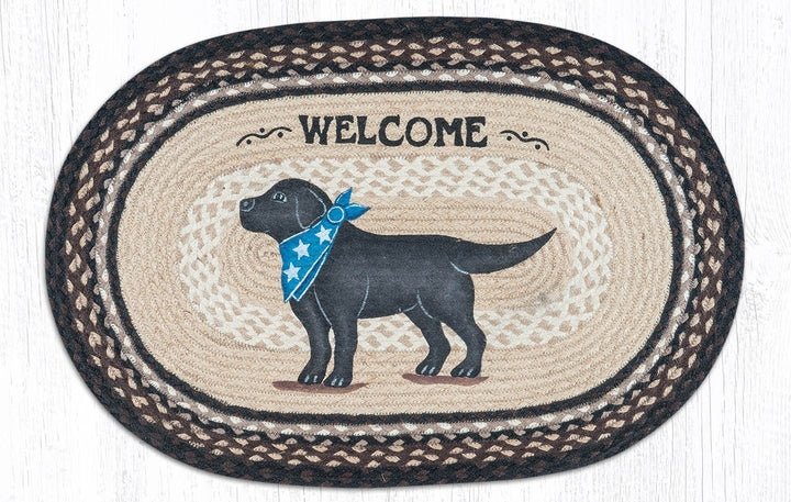 OP-313 Black Lab Oval Braided Rug - Ozark Cabin Décor, LLC