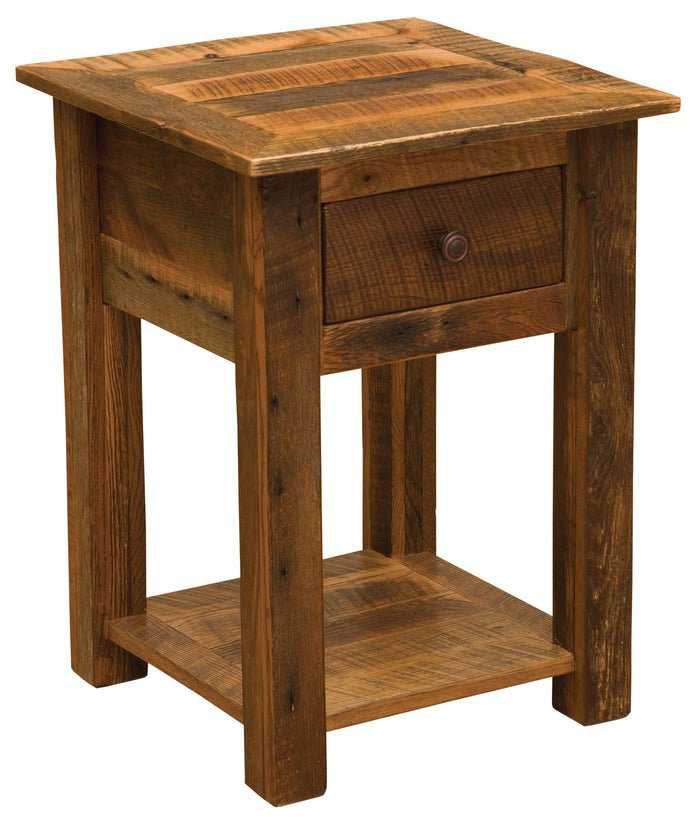 Barnwood One Drawer End Table w/Shelf - Ozark Cabin Décor, LLC