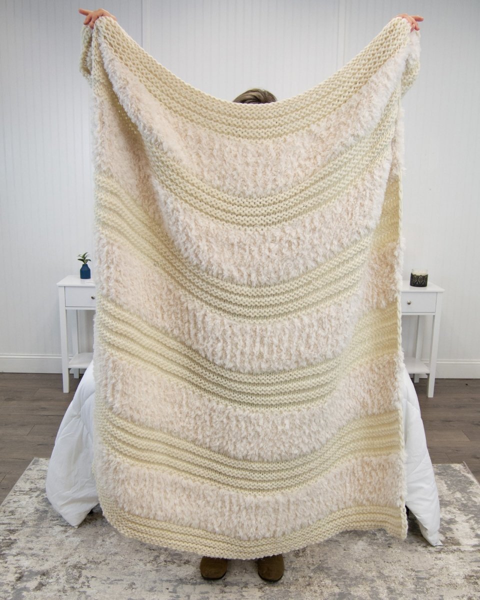 Plush Knit Throw - Ivory - Ozark Cabin Décor, LLC