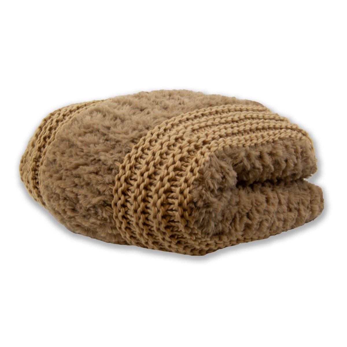 Plush Knit Throw - Camel - Ozark Cabin Décor, LLC