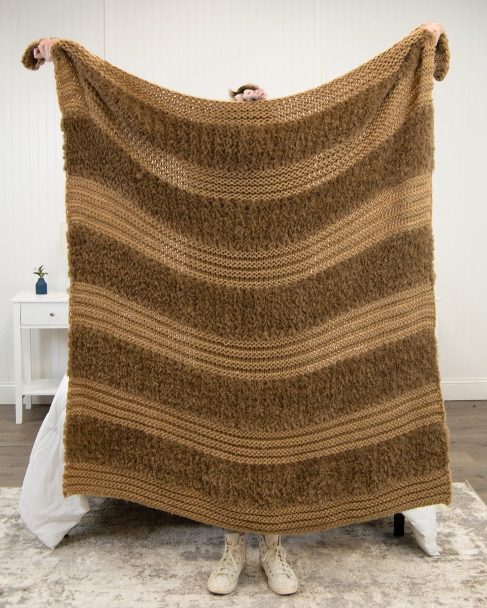 Plush Knit Throw - Camel - Ozark Cabin Décor, LLC
