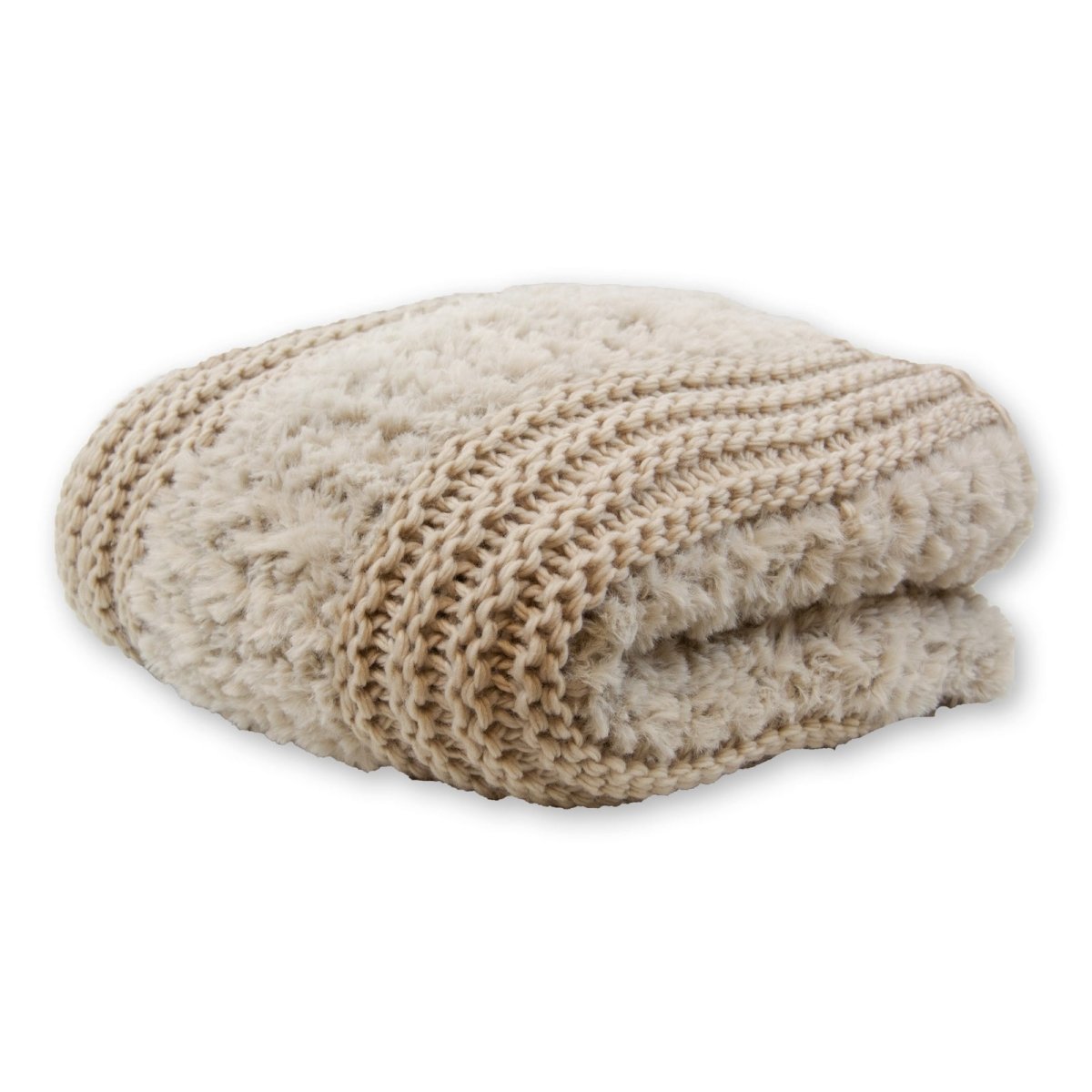 Plush Knit Throw - Taupe - Ozark Cabin Décor, LLC
