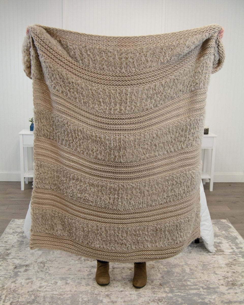 Plush Knit Throw - Taupe - Ozark Cabin Décor, LLC