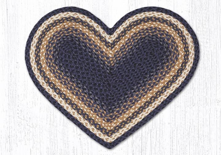 Heart Shaped Braided Natural Jute Rugs - Ozark Cabin Décor, LLC