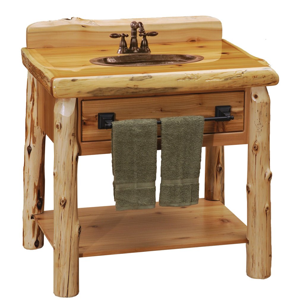Rustic Cedar Log Bathroom Furniture - Ozark Cabin Décor, LLC