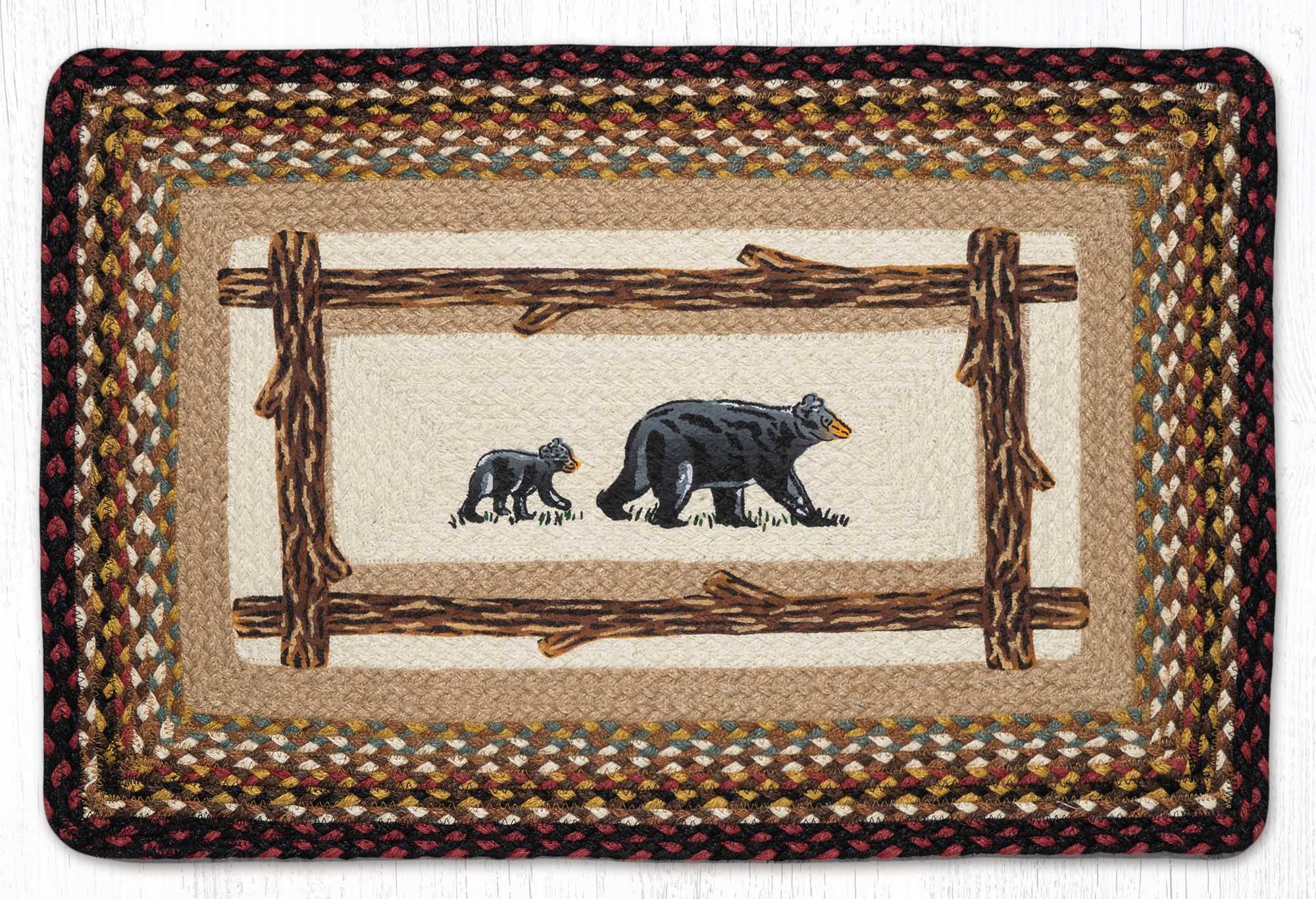 Mama Bear Baby Bear Braided Jute Rug