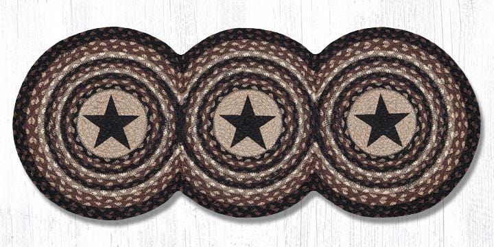 Black Stars Tri-Circle Jute Table Runner