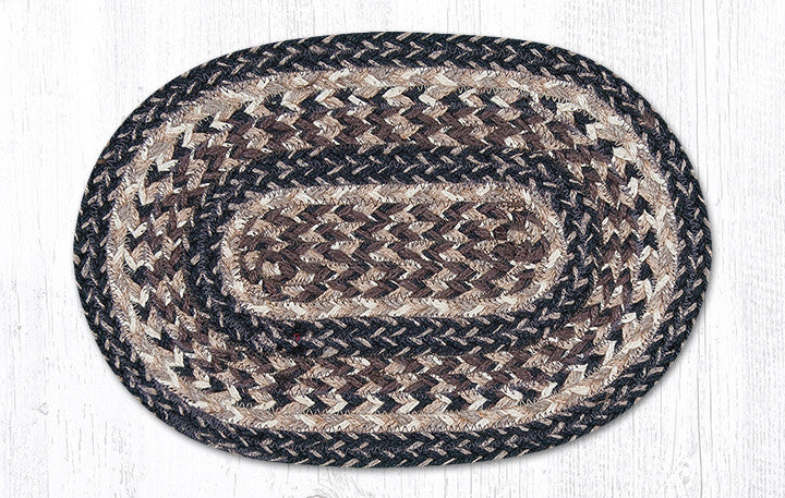 Black & Tan 10"x15" Braided Jute Swatch