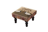 Willow & Sheep Hooked Stool - Ozark Cabin Décor, LLC