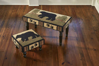 Adirondack Bear Hooked Stool - Ozark Cabin Décor, LLC