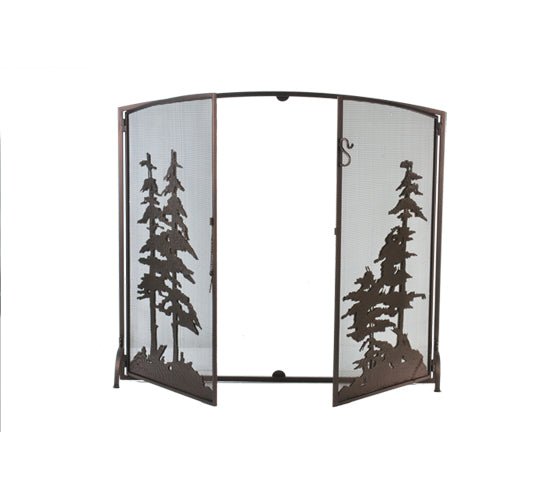 47" Wide X 43" High Tall Pines Fireplace Screen - Ozark Cabin Décor, LLC
