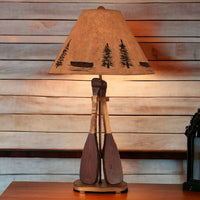 Stain/Red 2 Paddle Table Lamp - Ozark Cabin Décor, LLC