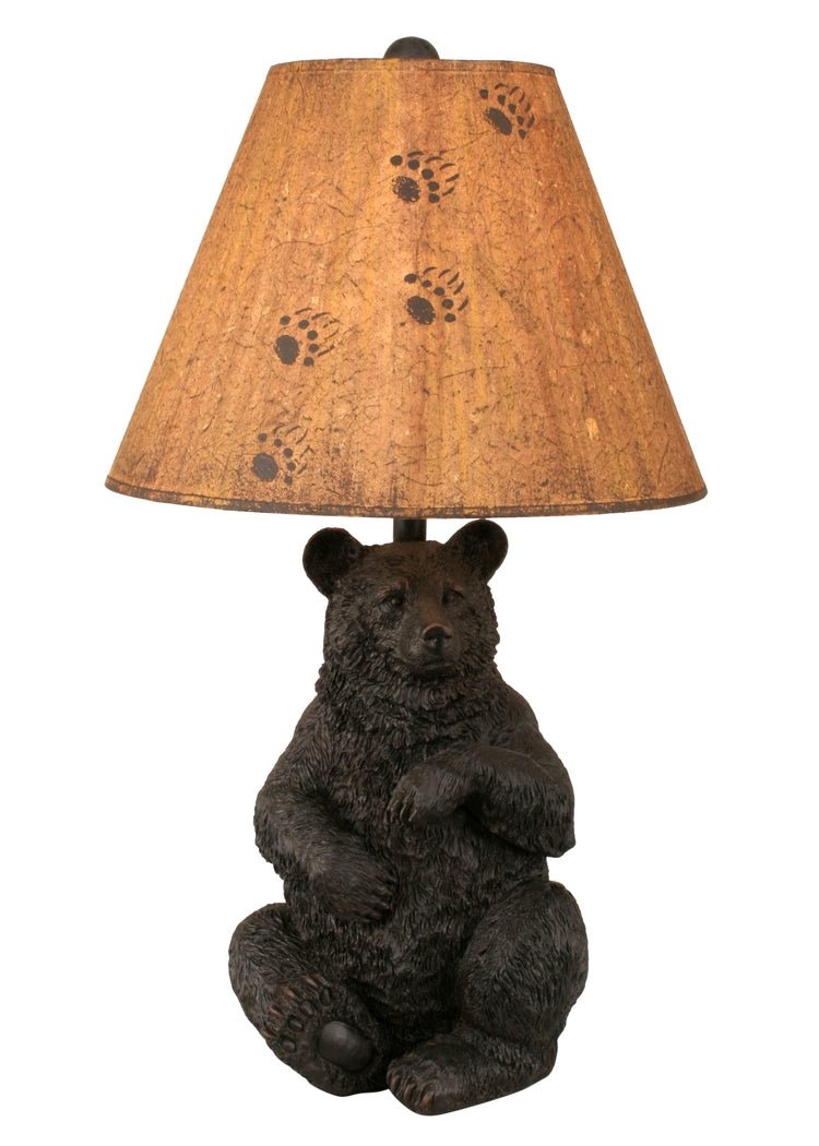 Distressed Black Sitting Bear Table Lamp - Ozark Cabin Décor, LLC
