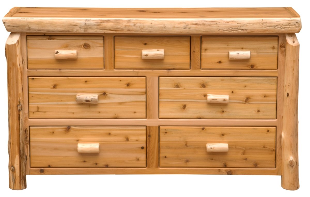 Fireside Lodge USA Handcrafted 7-Drawer Natural Cedar Log Dresser