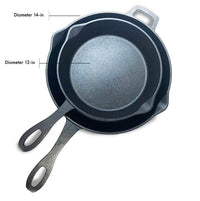 12 - in and 14 - in Cast Iron Skillet Set - Ozark Cabin Décor, LLC