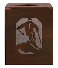 Skier Square Tissue Box Cover