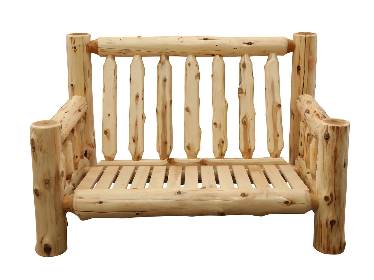 Cedar Log Loveseat w/Upgrade Fabric - Ozark Cabin Décor, LLC