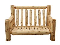 Cedar Log Loveseat w/Upgrade Fabric - Ozark Cabin Décor, LLC