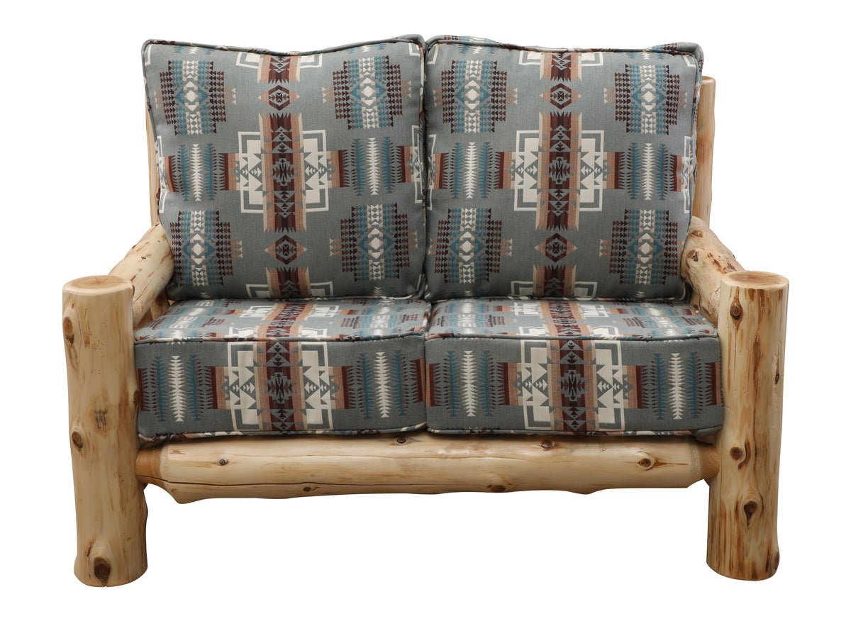 Cedar Log Loveseat w/Upgrade Fabric - Ozark Cabin Décor, LLC