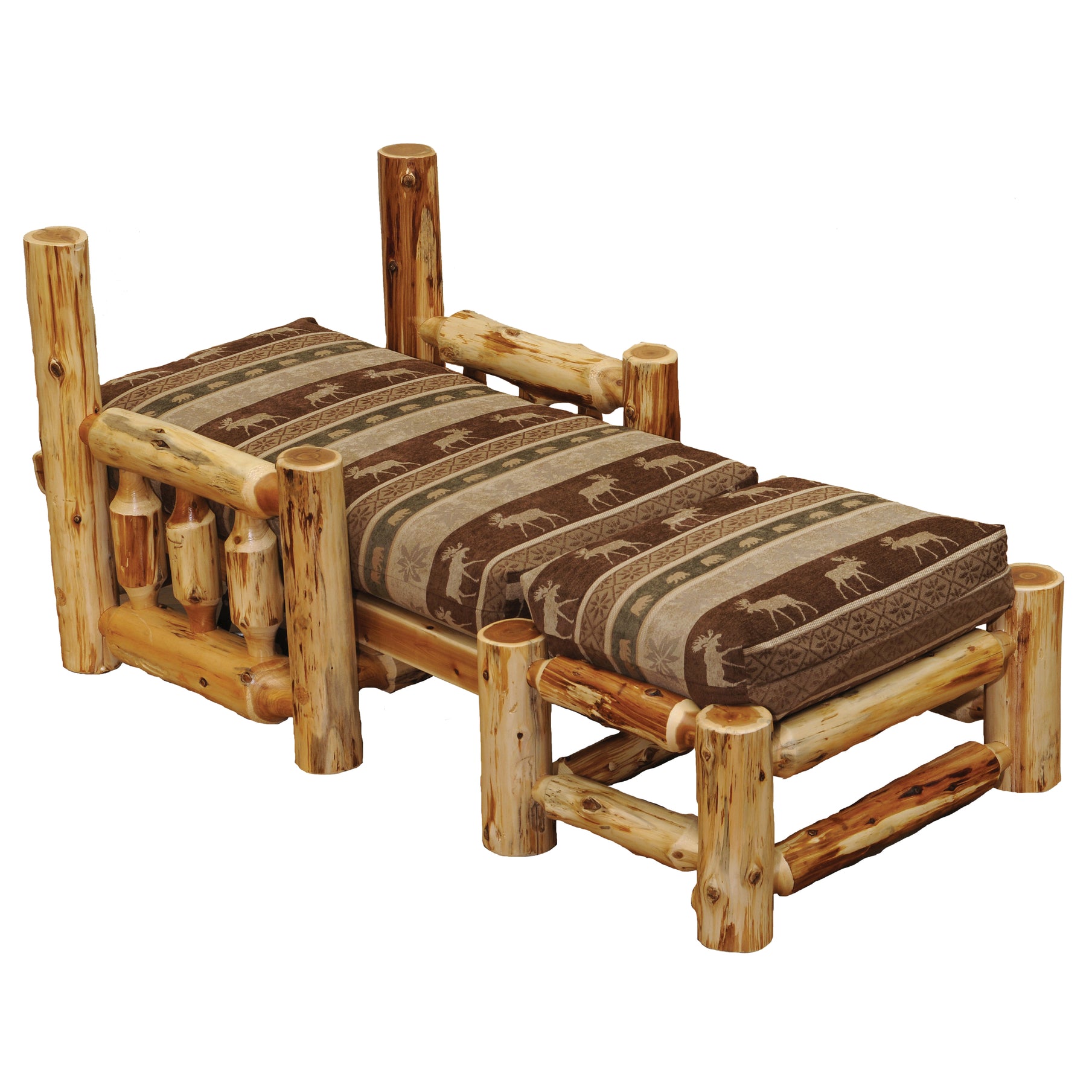 Fireside Lodge Cedar Log Futon Chair with Ottoman - Thumbnail 3