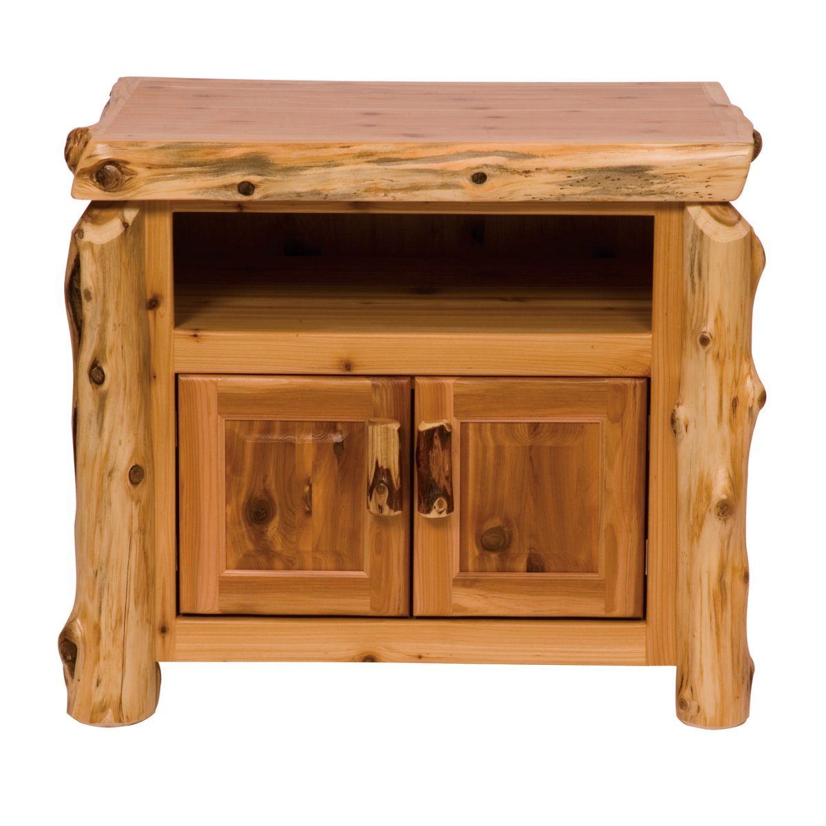 Fireside Lodge Handcrafted Natural Cedar Log Television Stand