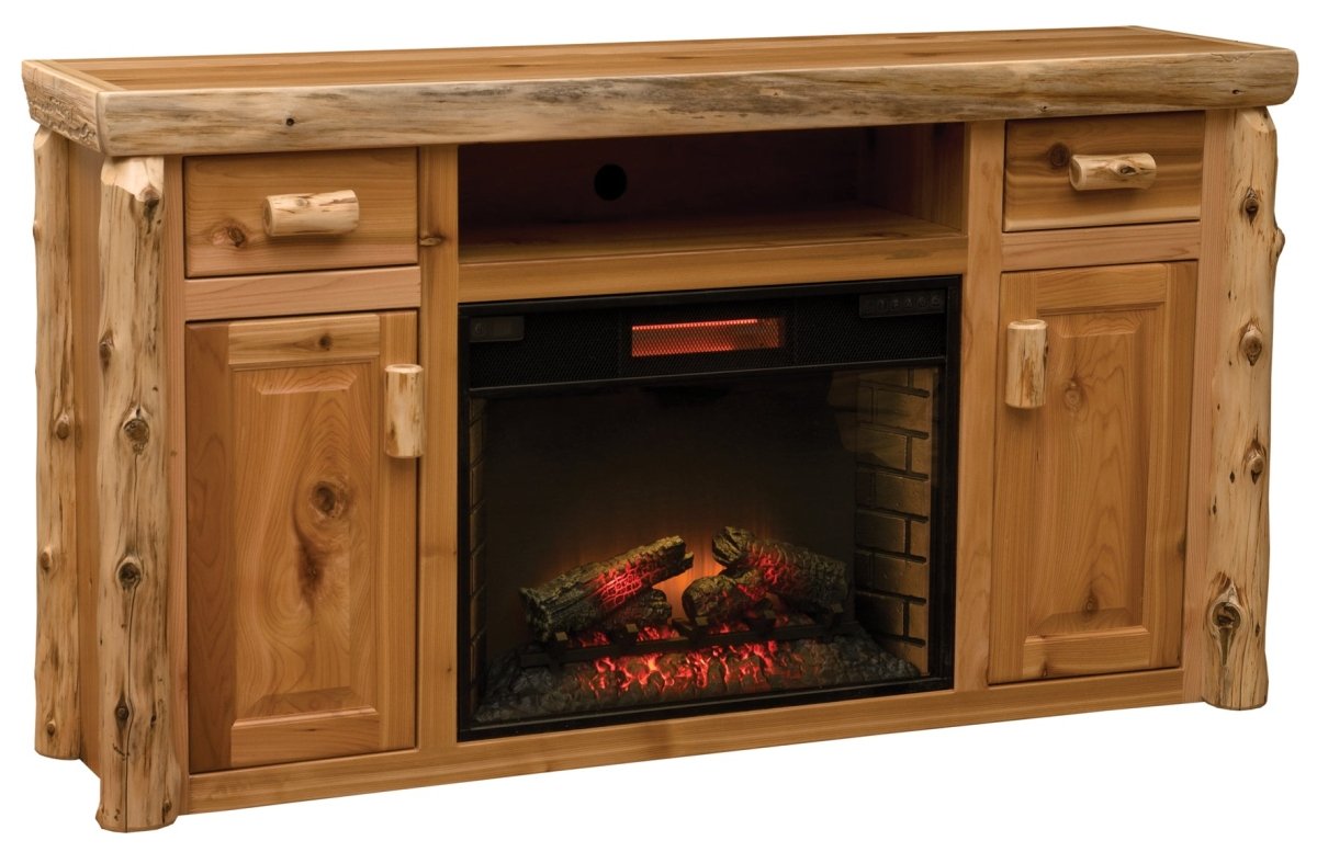 Fireside Lodge Cedar Log Entertainment Center