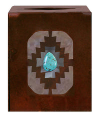 Desert Diamond w/Turquoise Stone Square Tissue Box Cover