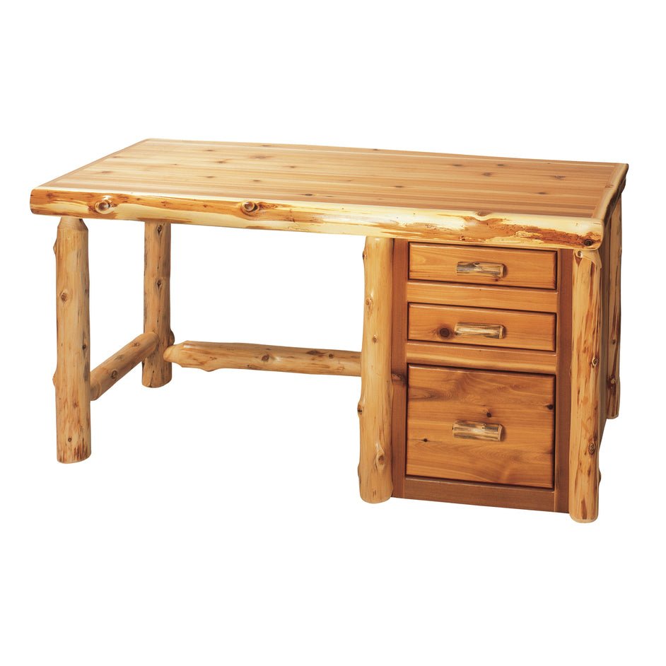 Cedar Log File Desk with Keyboard Slide