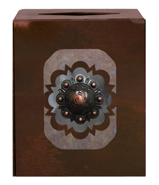 Round Copper Square Tissue Holder