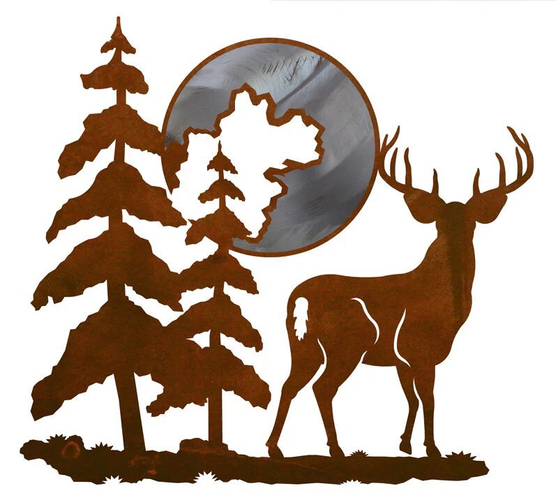 Deer & Moon 20" Wall Art
