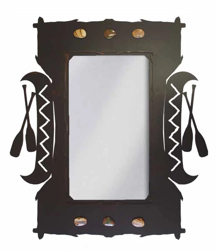30" Canoe & Paddles Mirror - Ozark Cabin Décor, LLC