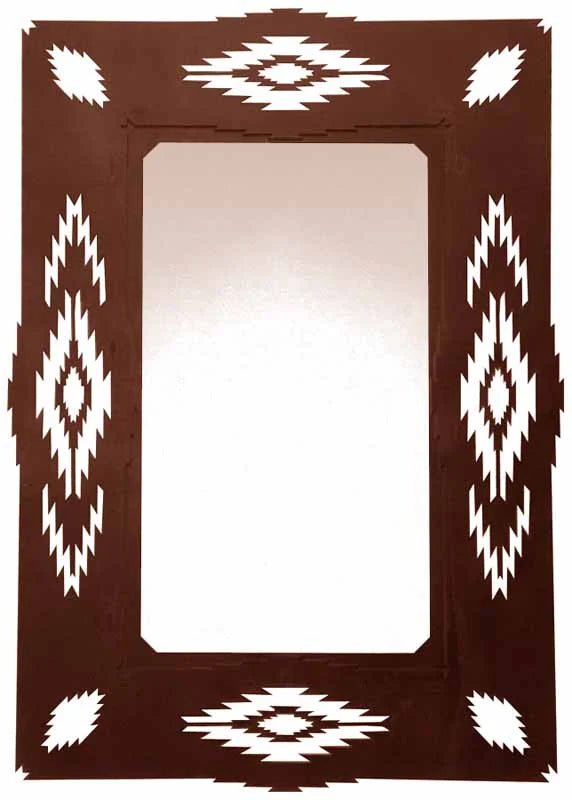 30" Southwest Diamond Hall Mirror - Ozark Cabin Décor, LLC