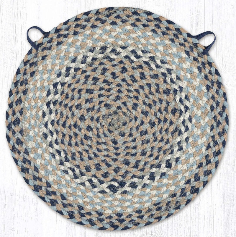 Blue and Natural Chair Pad - Ozark Cabin Décor, LLC